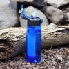 Portable Water Filter Bottle BPA Free Water Purifier with Intergrated Filter Straw for Outdoor Camping Hiking